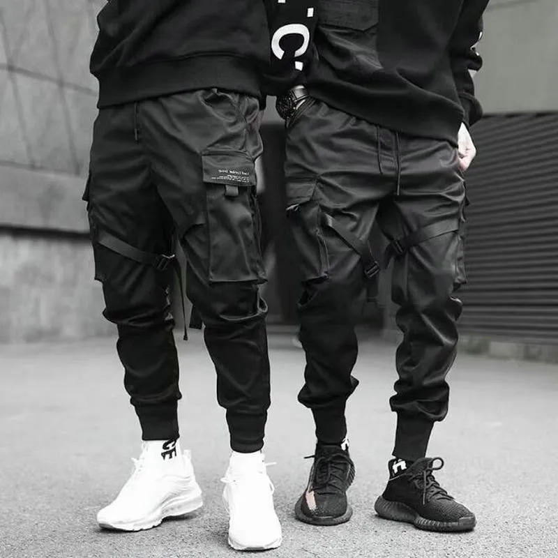 2020 Hip Hop Boy Multi-pocket Elastic Waist Design Harem Pant