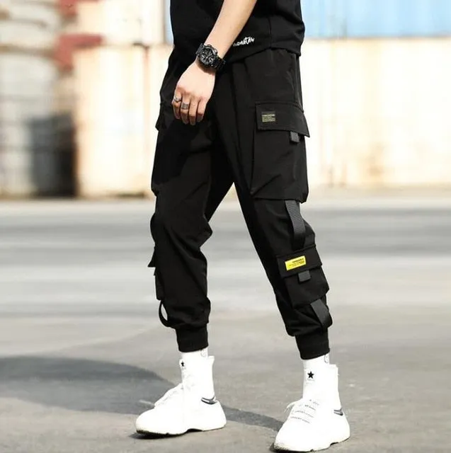 2020 Hip Hop Boy Multi-pocket Elastic Waist Design Harem Pant