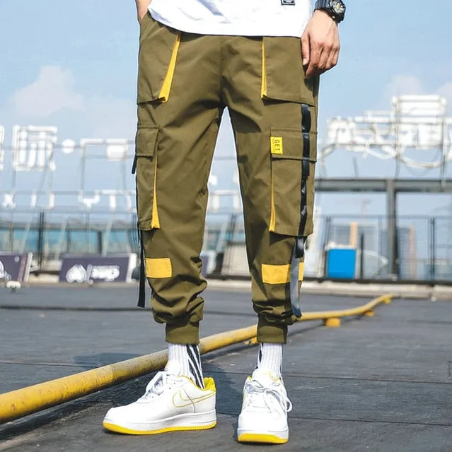 2020 Hip Hop Boy Multi-pocket Elastic Waist Design Harem Pant