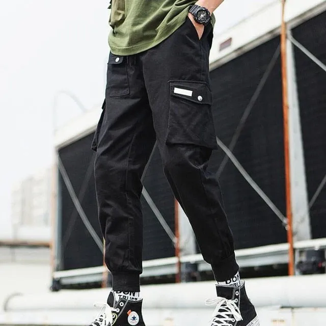 2020 Hip Hop Boy Multi-pocket Elastic Waist Design Harem Pant