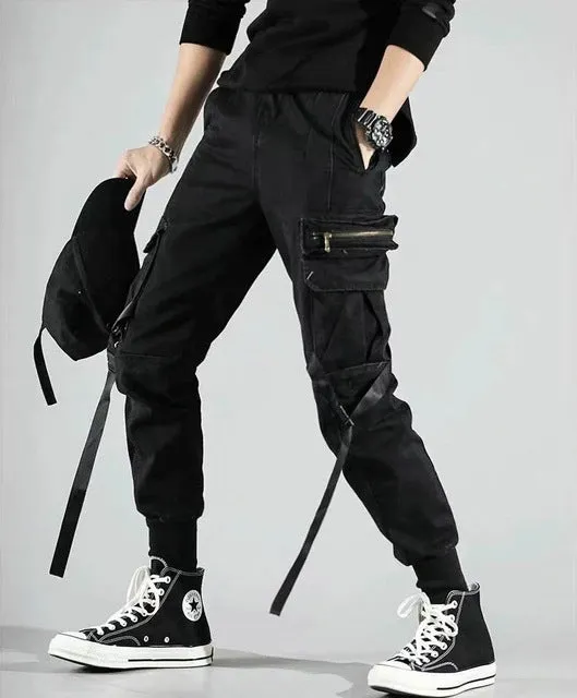 2020 Hip Hop Boy Multi-pocket Elastic Waist Design Harem Pant