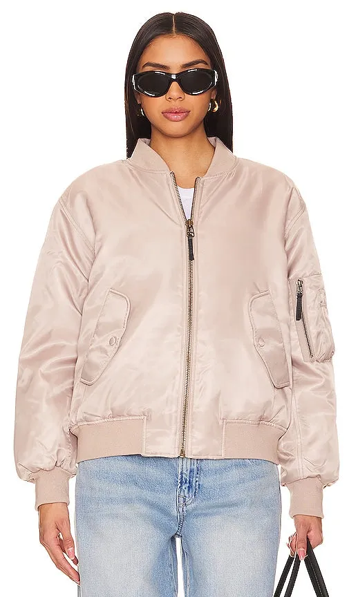 ANINE BING Leon Bomber in Metallic Neutral