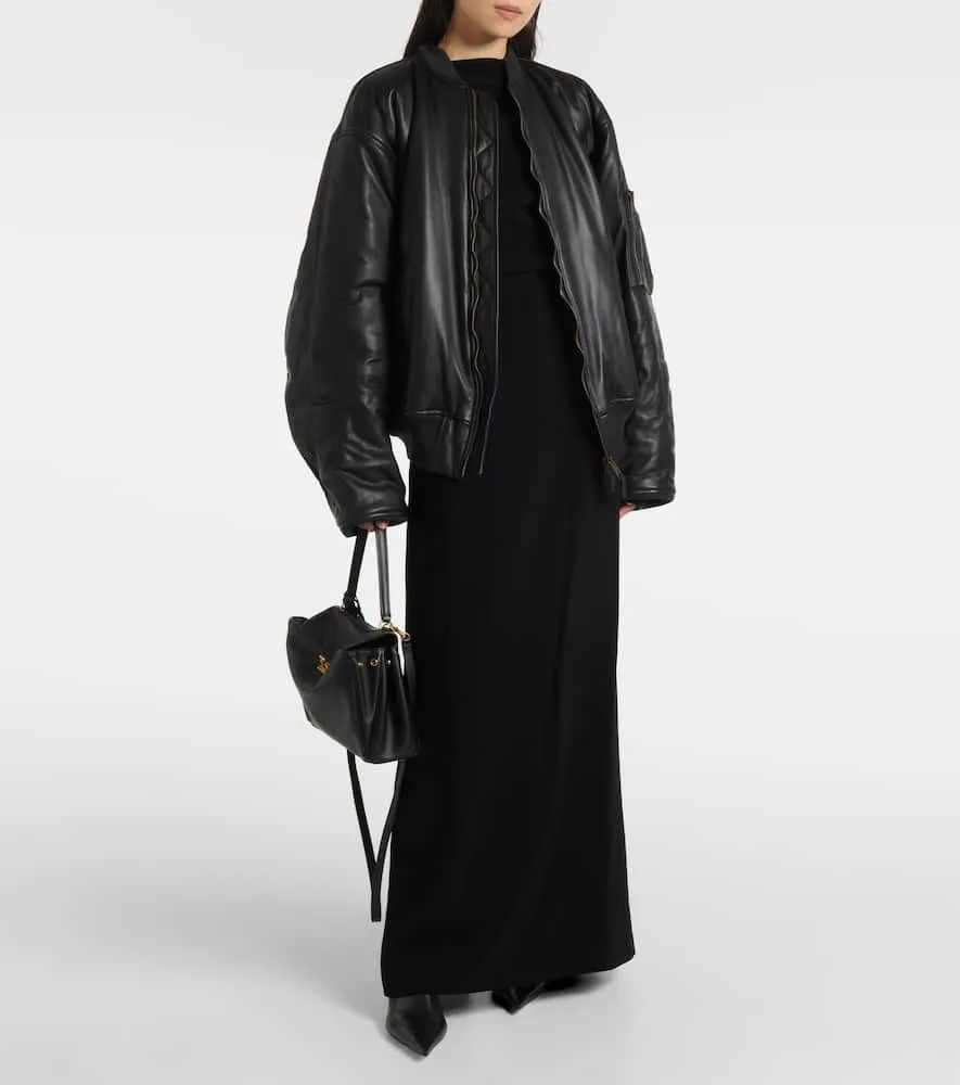 Balenciaga Leather bomber jacket