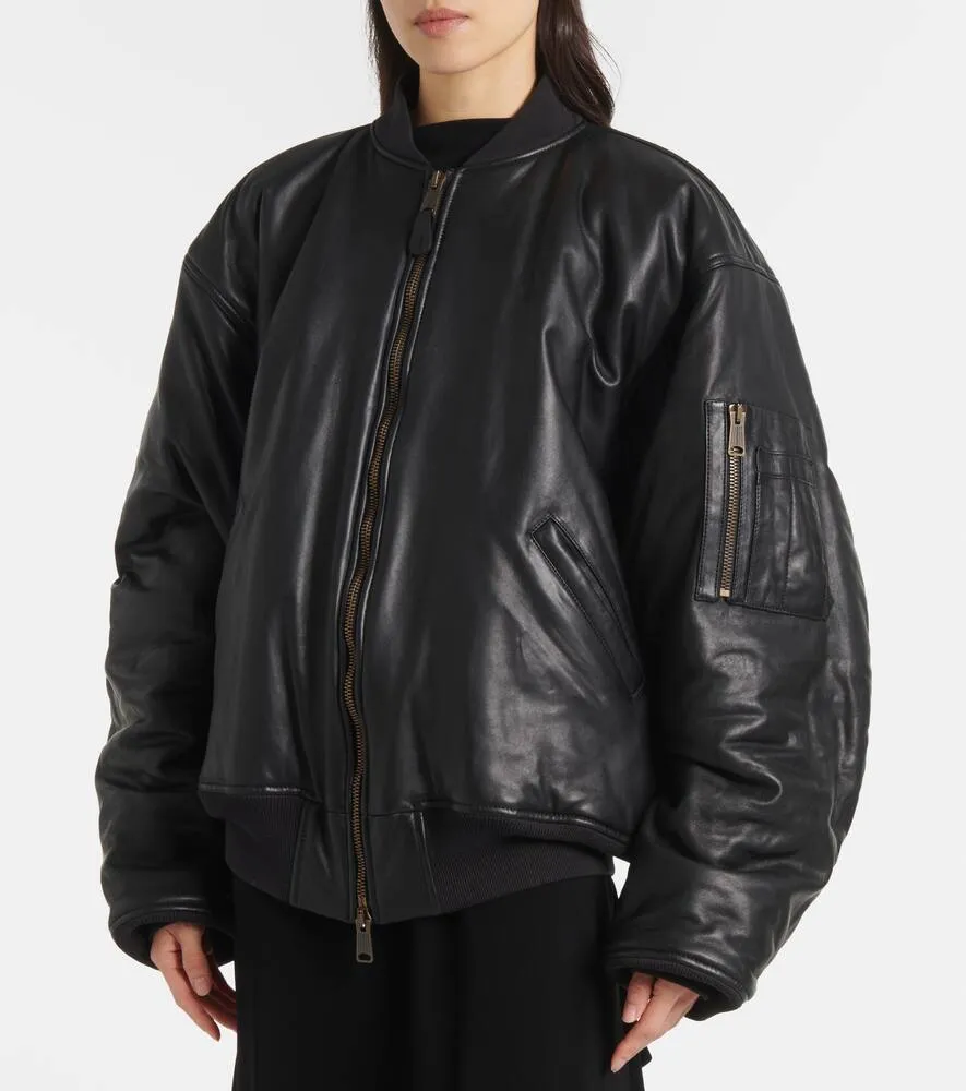 Balenciaga Leather bomber jacket