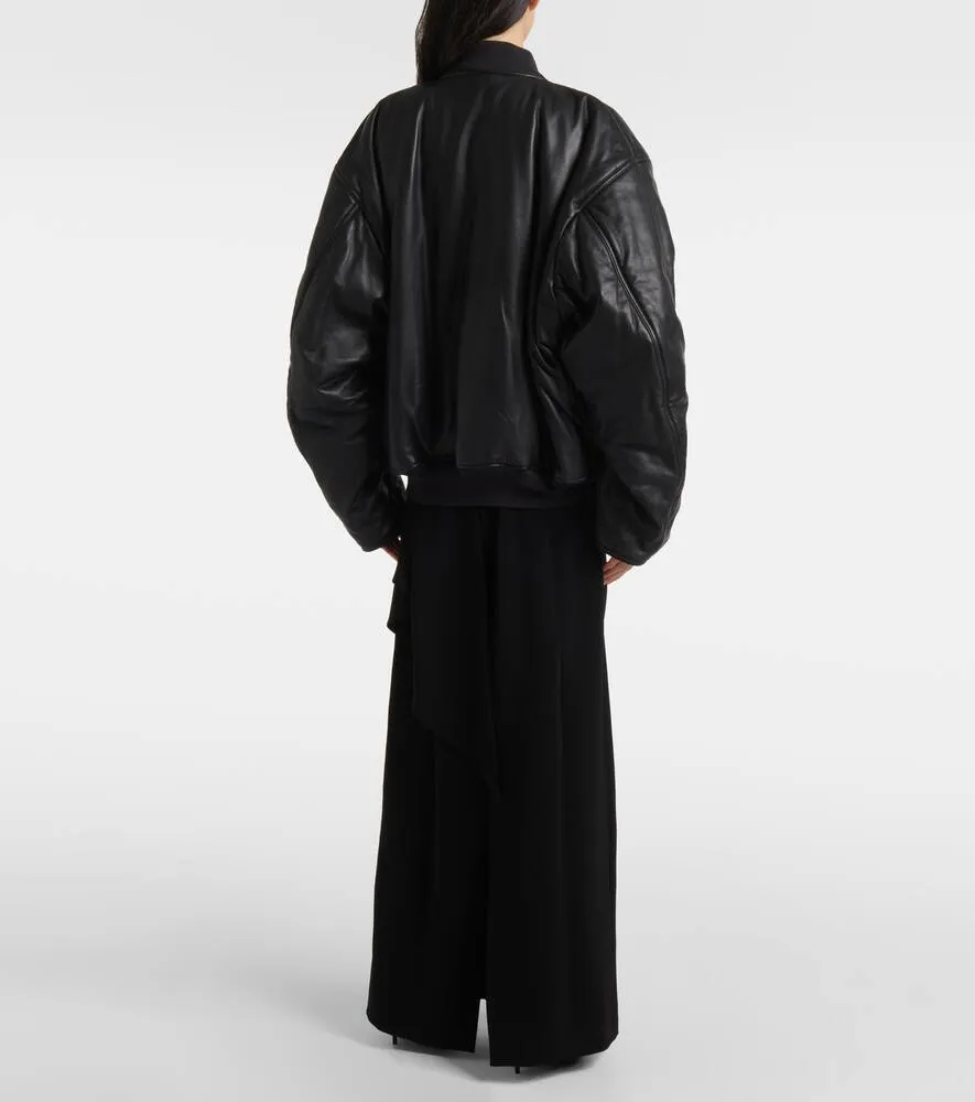Balenciaga Leather bomber jacket