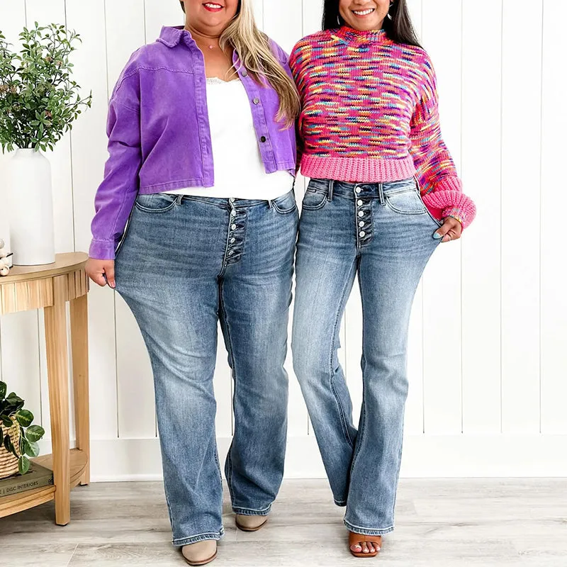 🔥Black Friday Hot Sales - 50% OFF🔥Women’s Button-Fly Bootcut Jeans