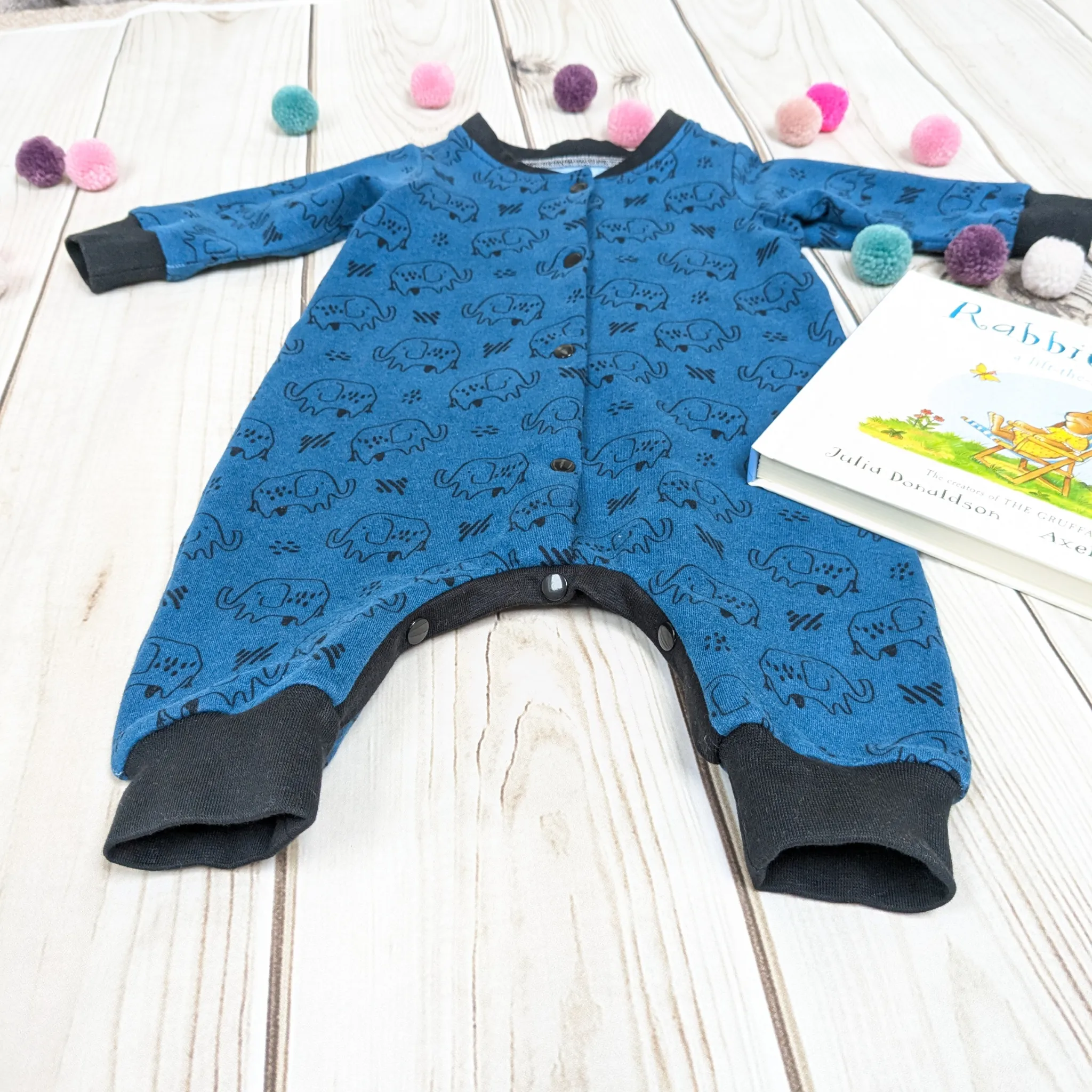 Blue Elephant Two-Way Sleepsuit/Romper