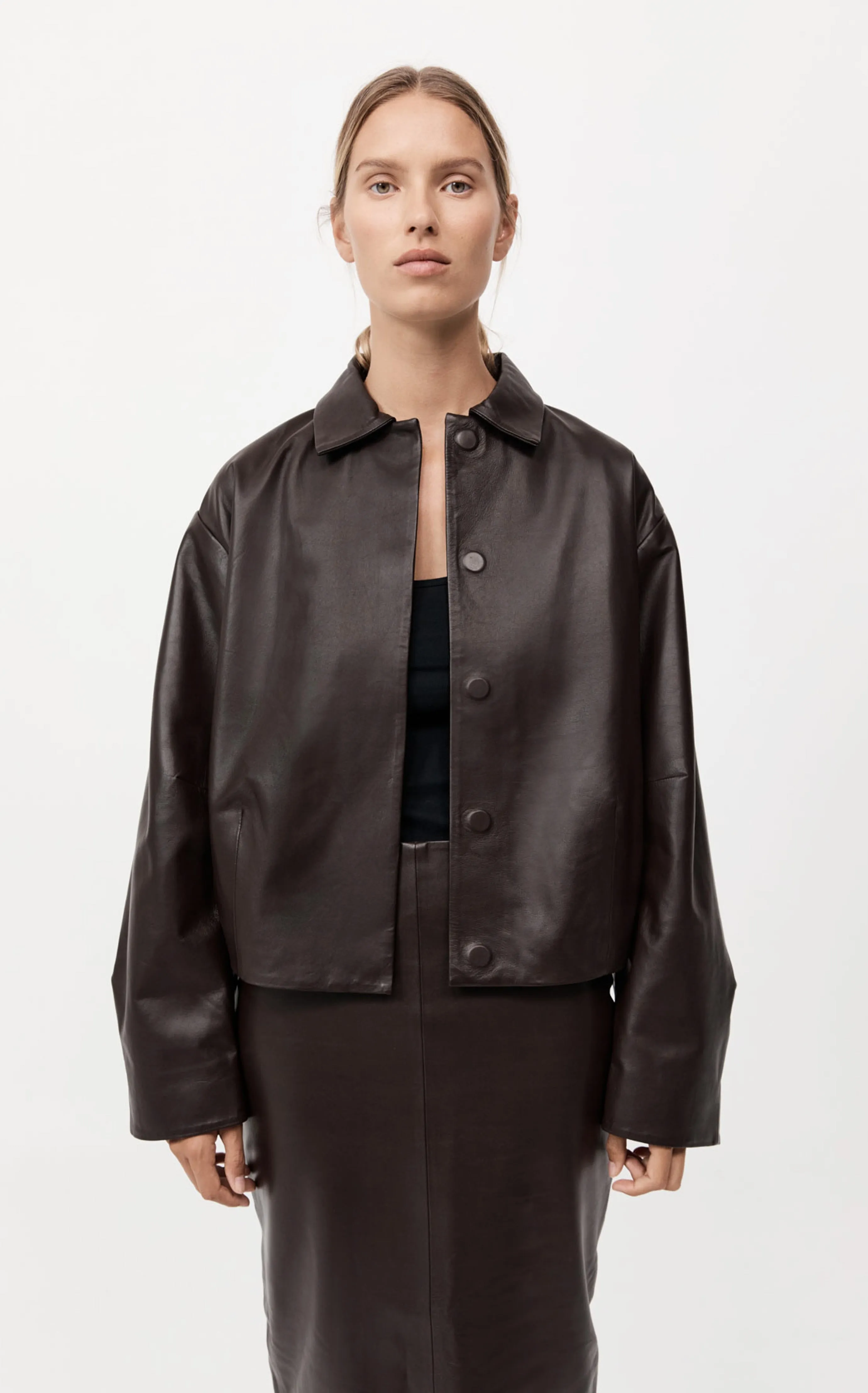 Cocoon LEATHER Jacket - Chocolate