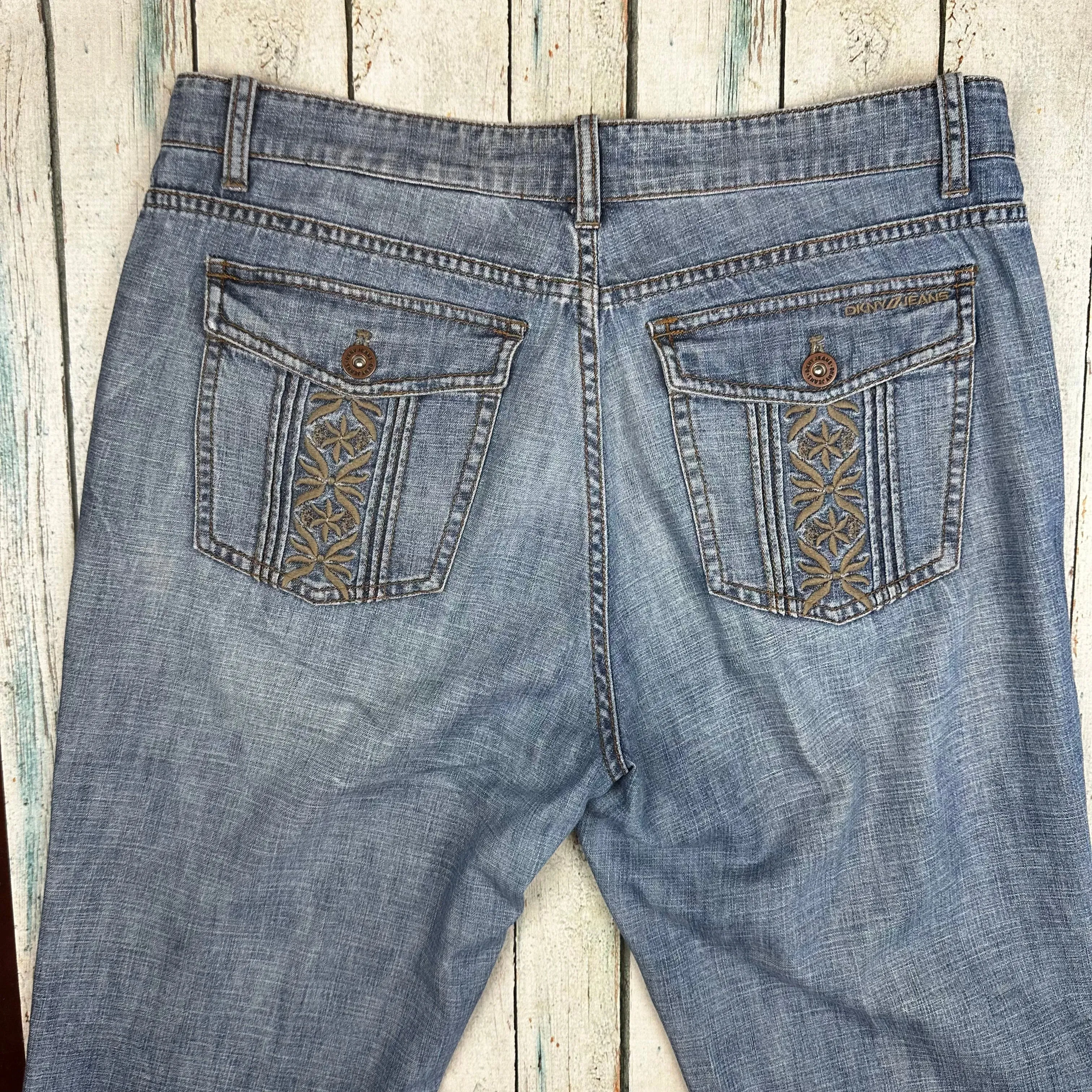 DKNY 'SOHO ' Wide Leg Bootcut Denim Jeans- Size 12