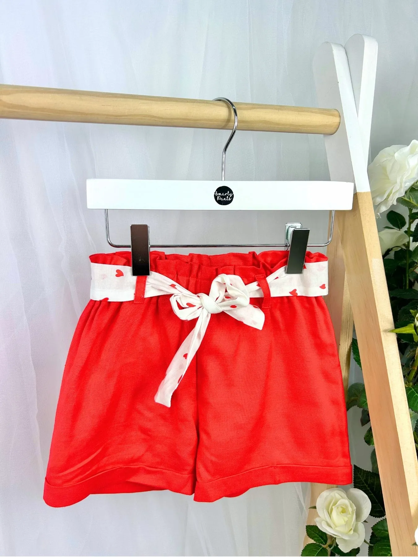 EMC Girls White & Red Loveheart Short Set