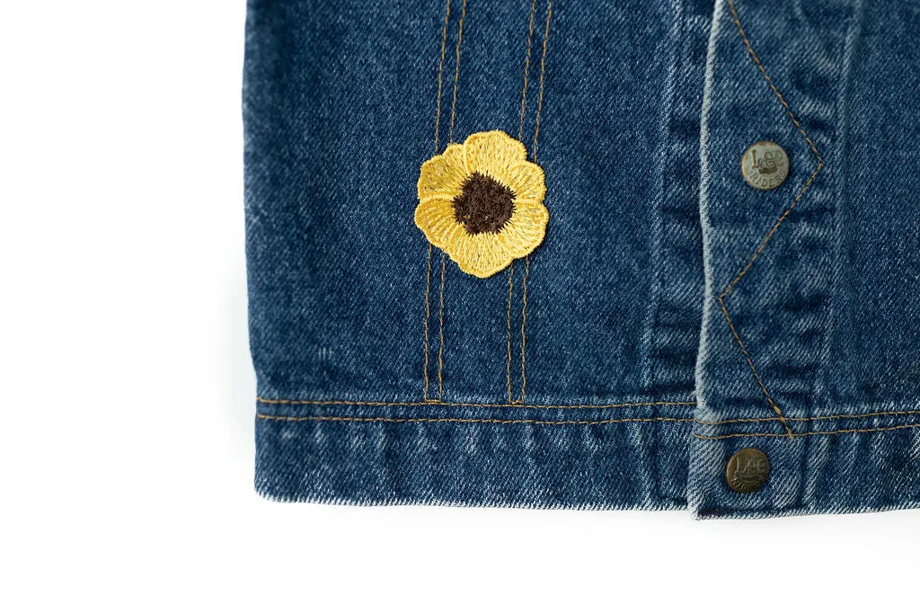Flowers of Happiness Upcycled Denim Jacket - Kids