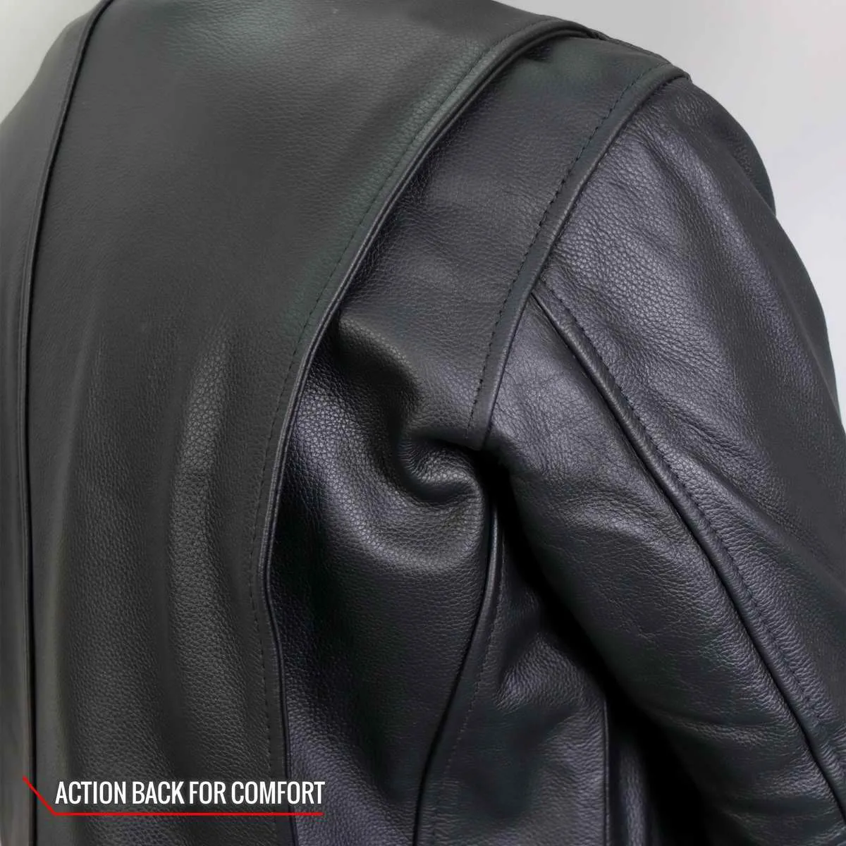 Hot Leathers JKM1027 Mens Black Carry and Conceal Leather Jacket