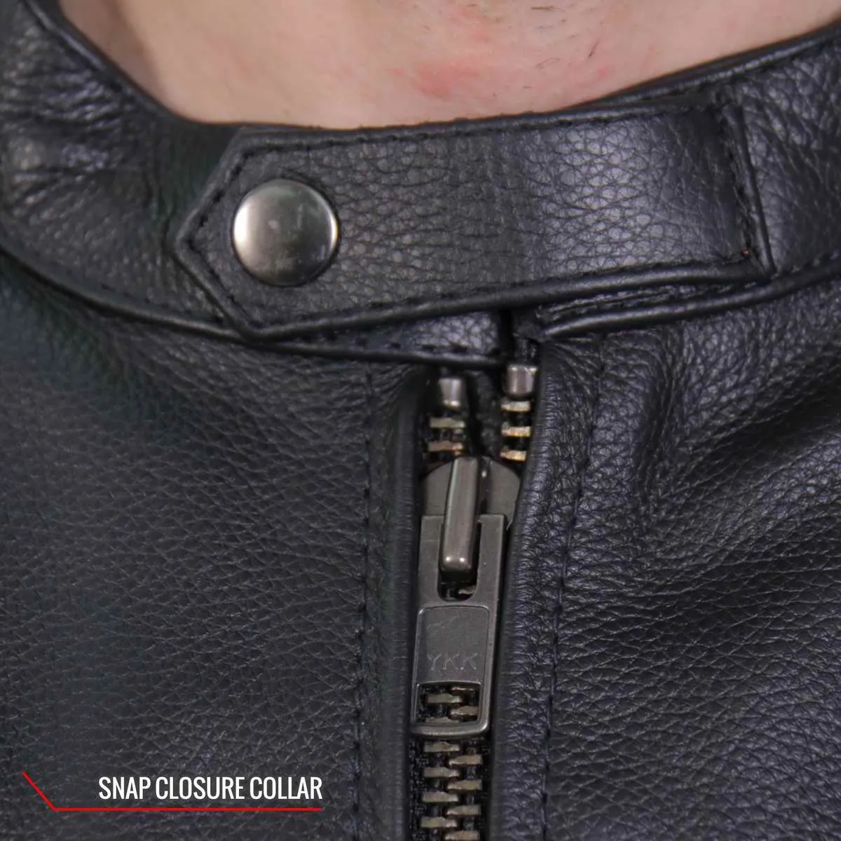 Hot Leathers JKM1027 Mens Black Carry and Conceal Leather Jacket