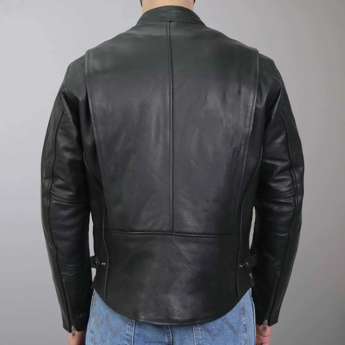 Hot Leathers JKM1027 Mens Black Carry and Conceal Leather Jacket