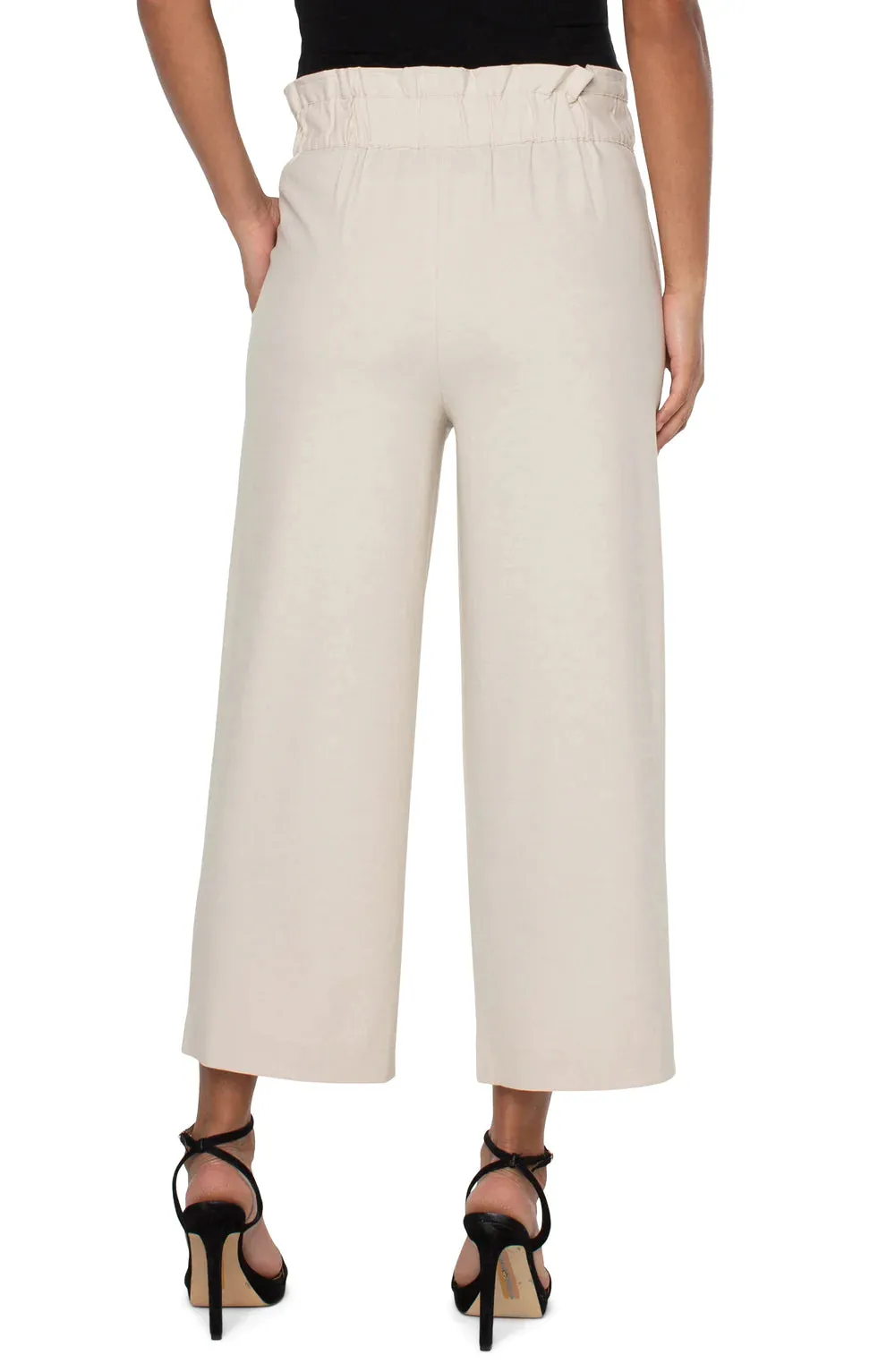 LP4481 Belted Paperbag Wide Leg Crop