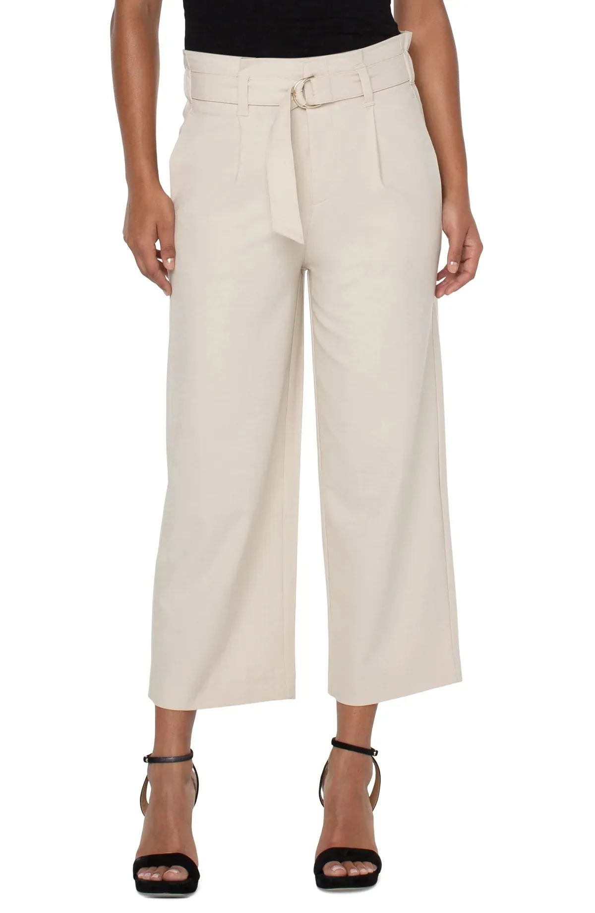 LP4481 Belted Paperbag Wide Leg Crop