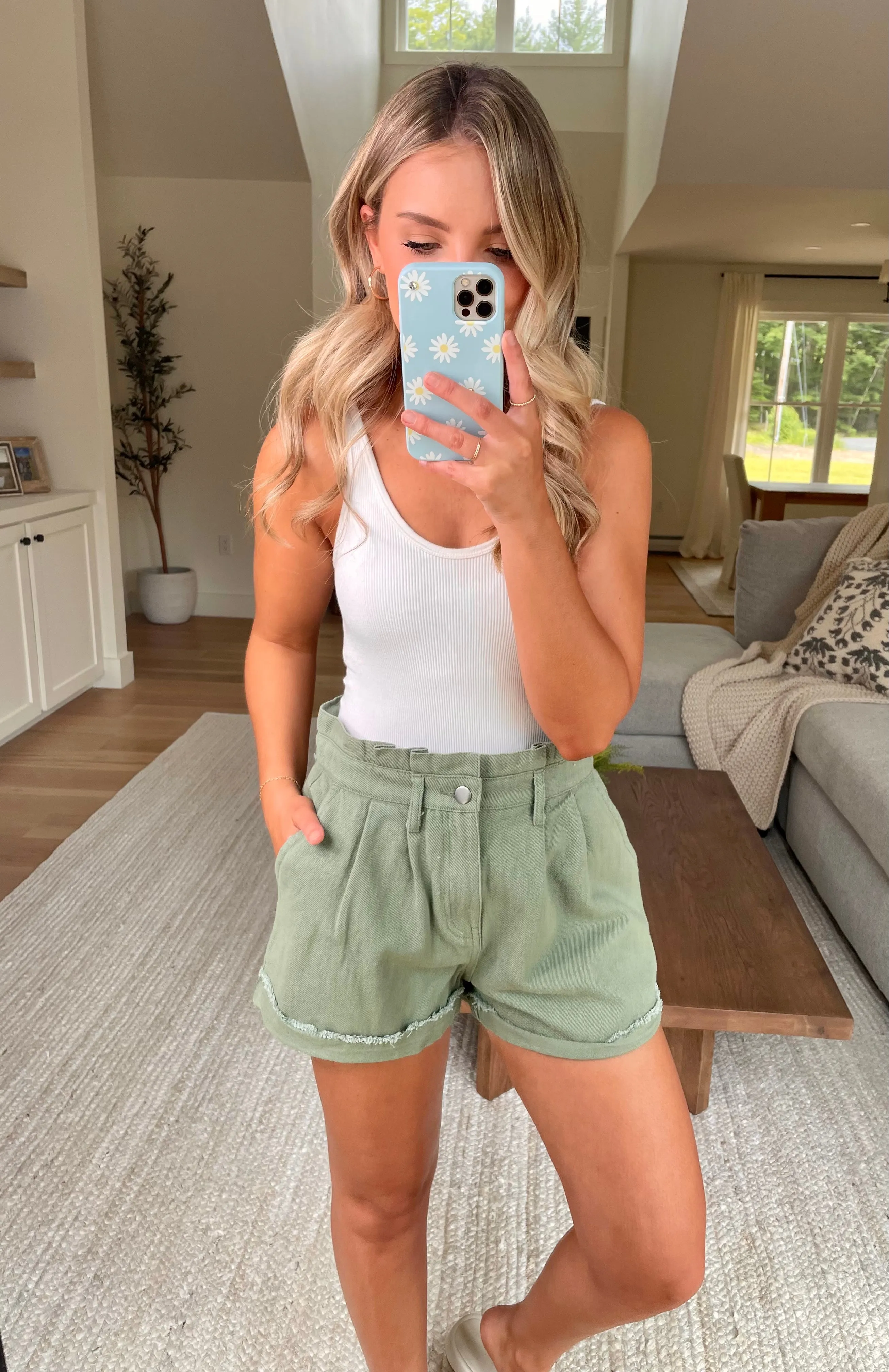 Olive Paperbag Shorts
