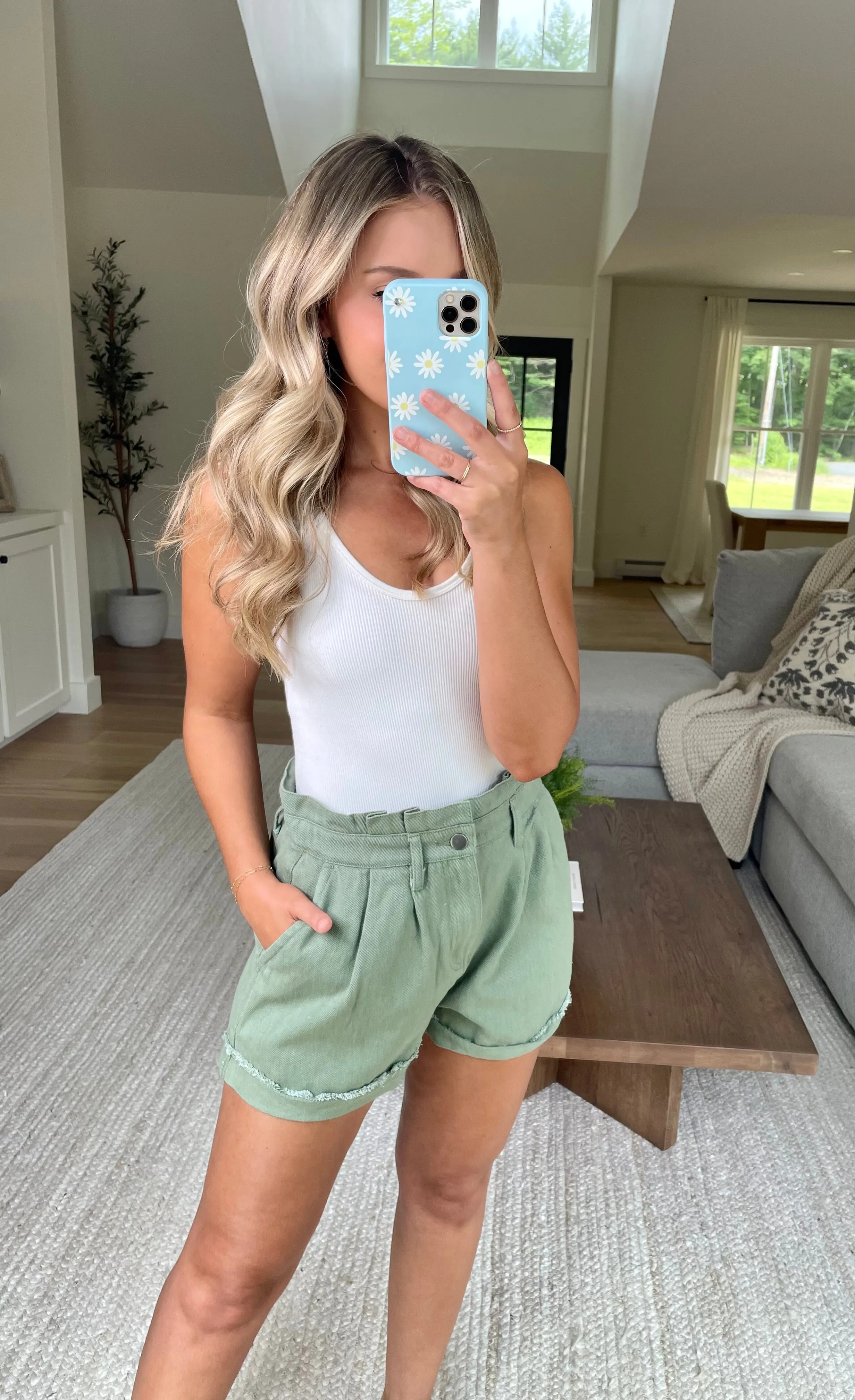 Olive Paperbag Shorts