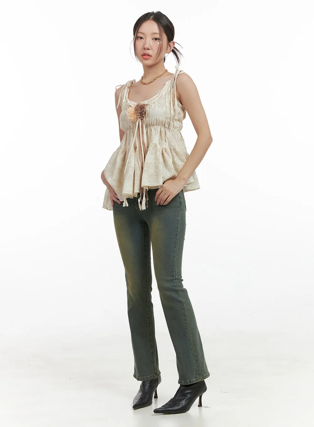 Pamela Belt Bootcut Jeans OG407