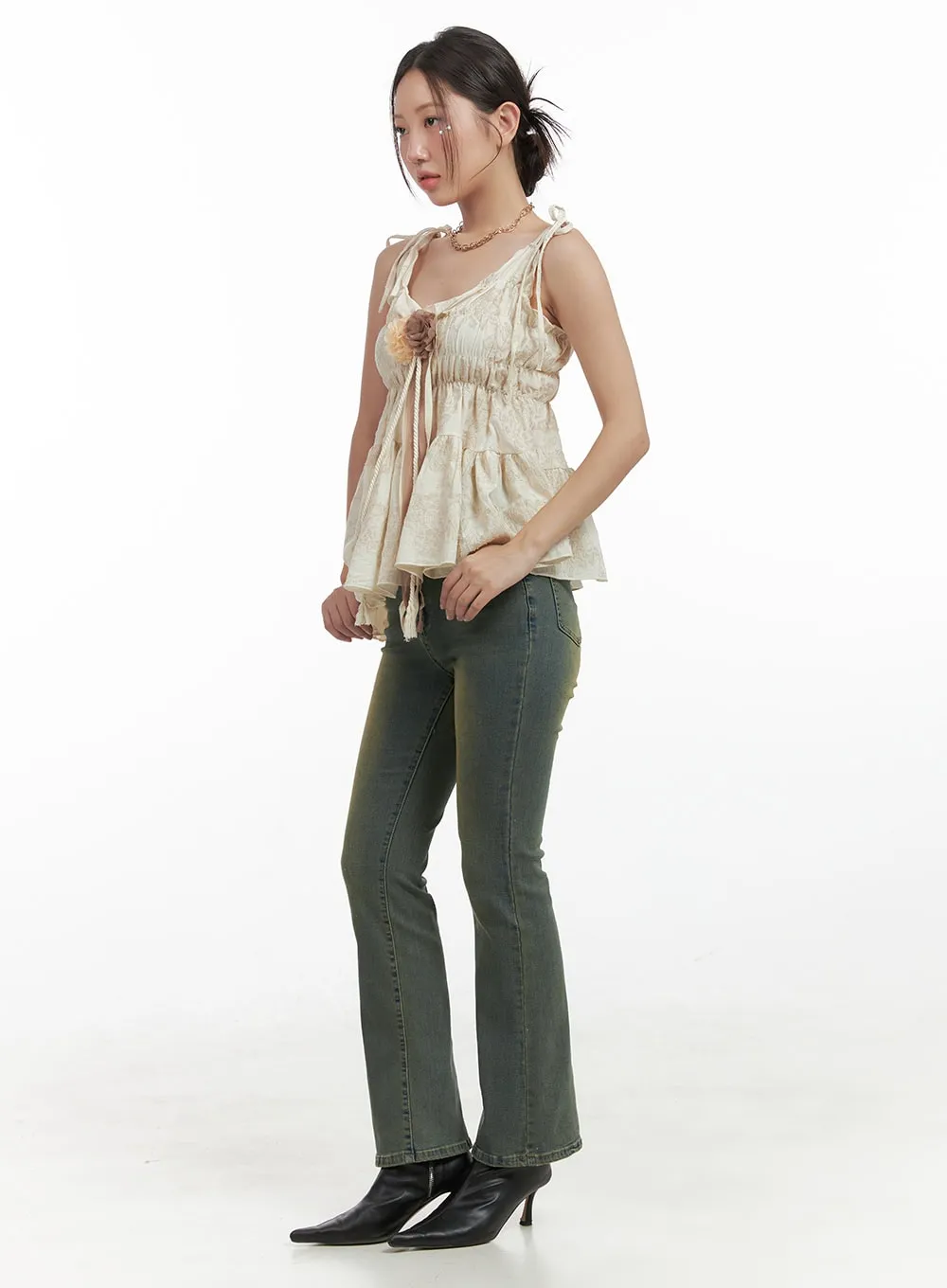 Pamela Belt Bootcut Jeans OG407
