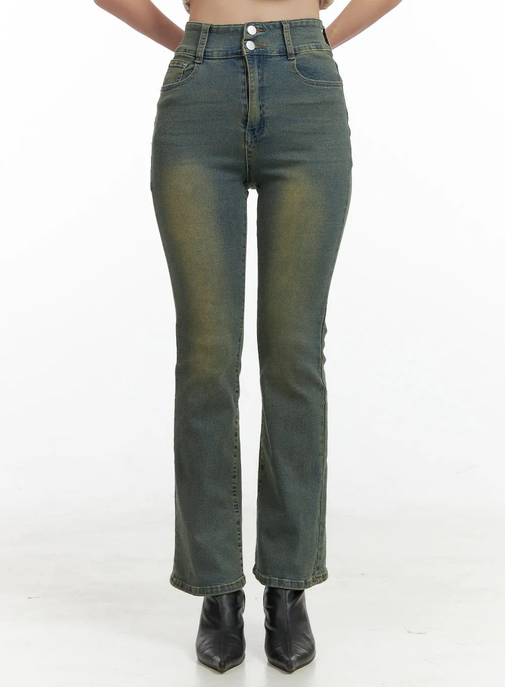 Pamela Belt Bootcut Jeans OG407