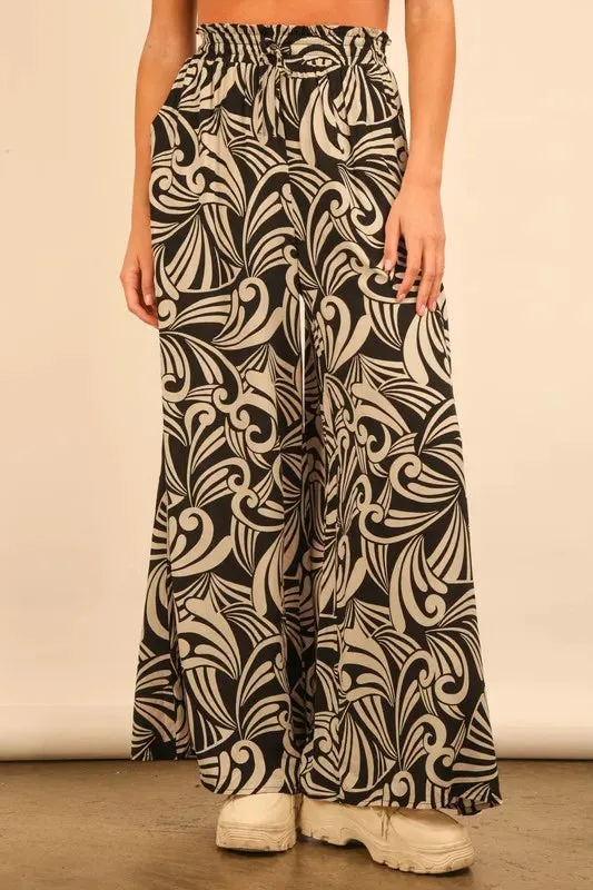 Printed Wide Leg Pants