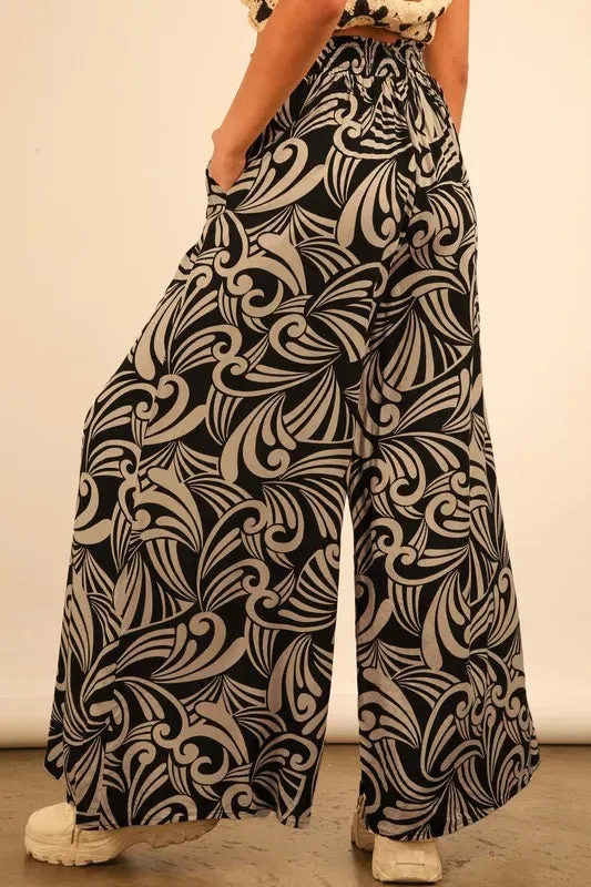 Printed Wide Leg Pants