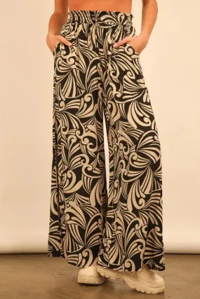Printed Wide Leg Pants