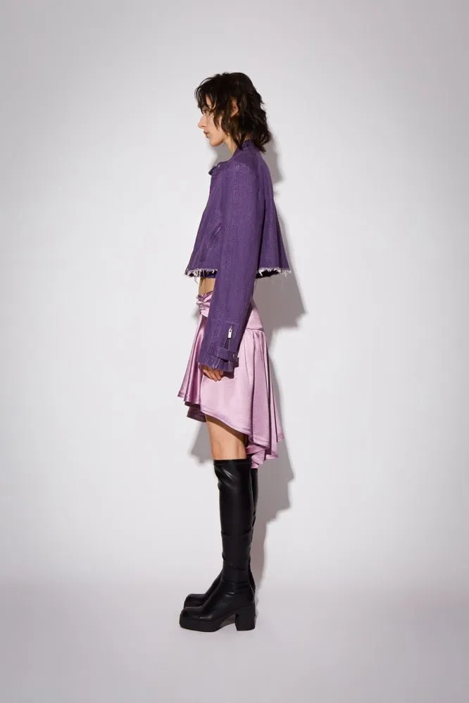 Purple Washed Denim Jacket with Stylelines