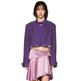 Purple Washed Denim Jacket with Stylelines