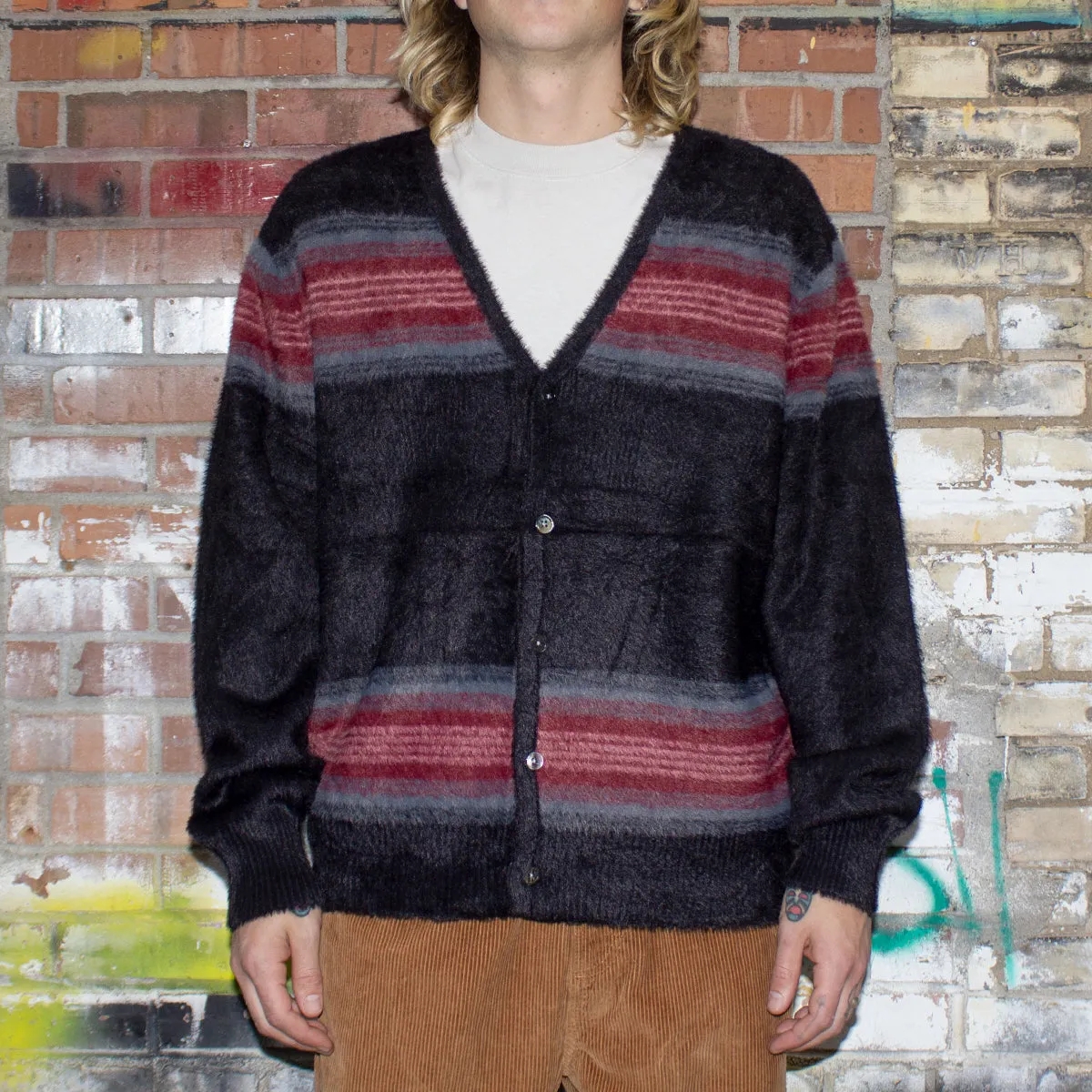 Stripe Shaggy Cardigan