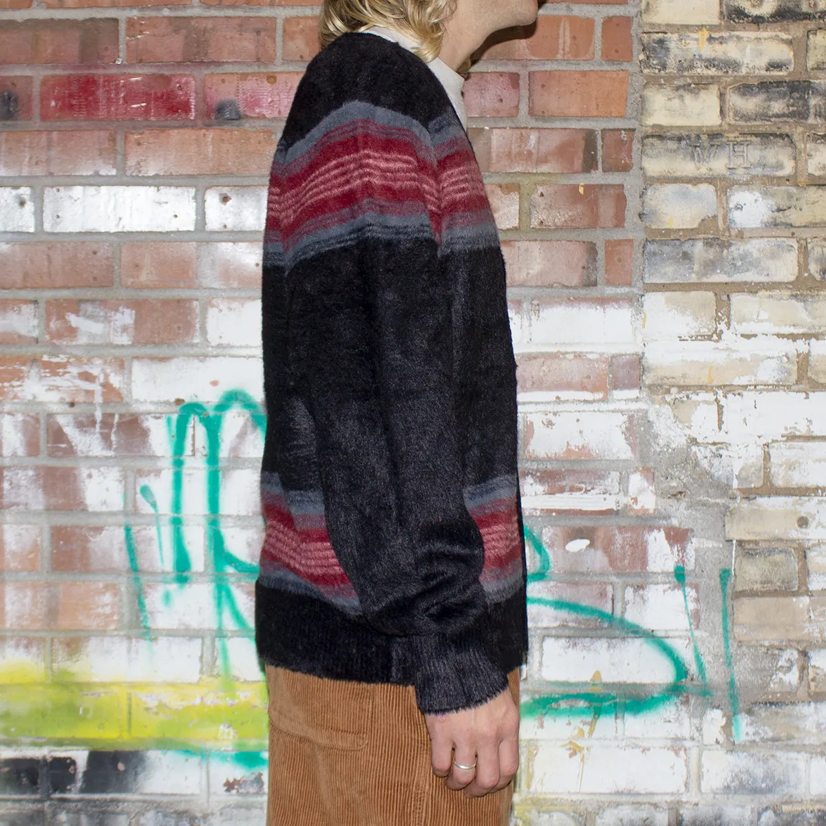 Stripe Shaggy Cardigan