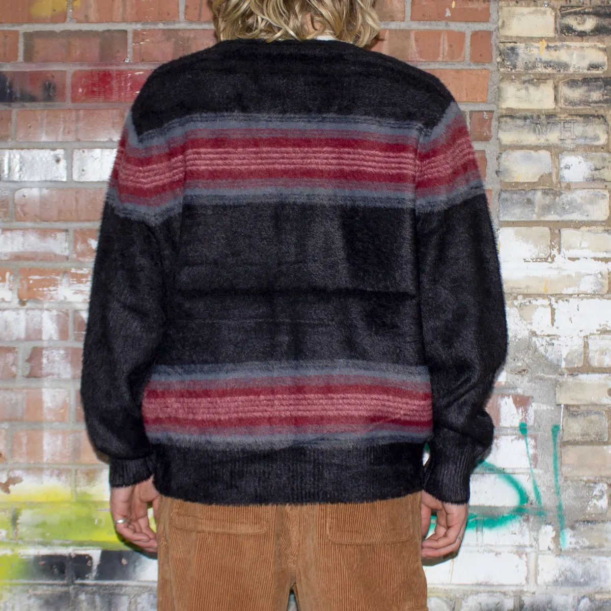 Stripe Shaggy Cardigan