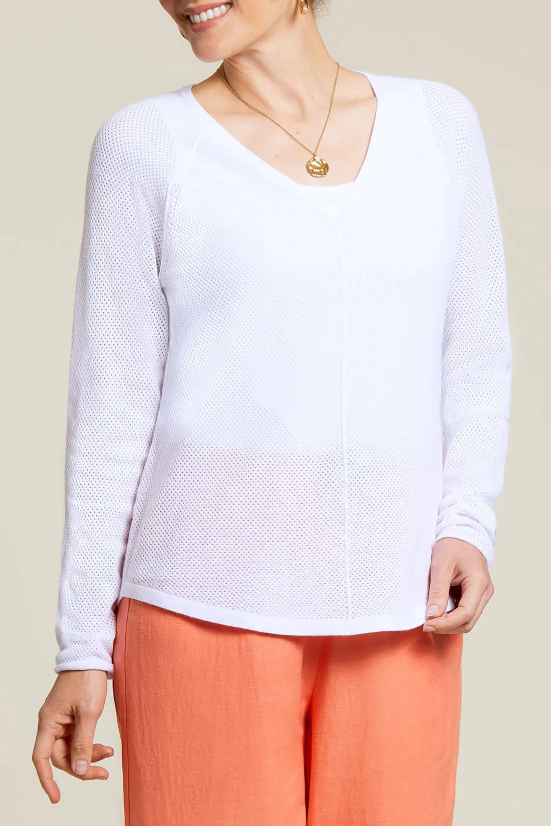TR4814O L/S V-Neck Raglan Sweater