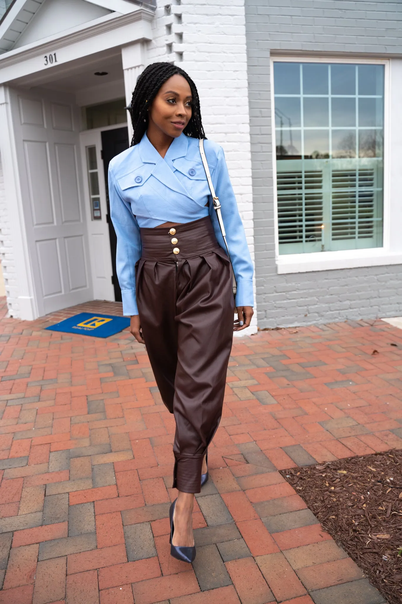 Vegan Leather Harem pants (burgundy)