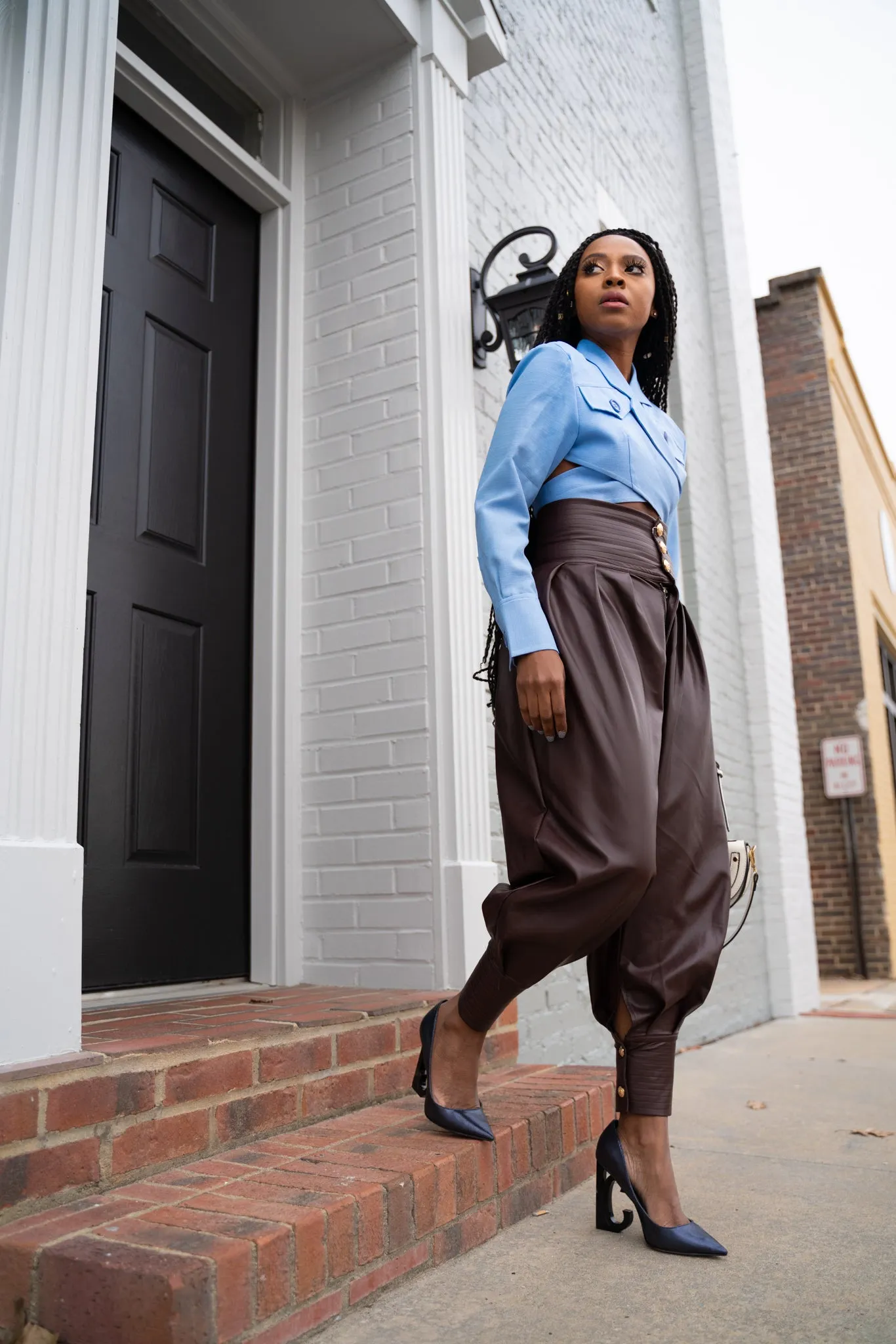Vegan Leather Harem pants (burgundy)