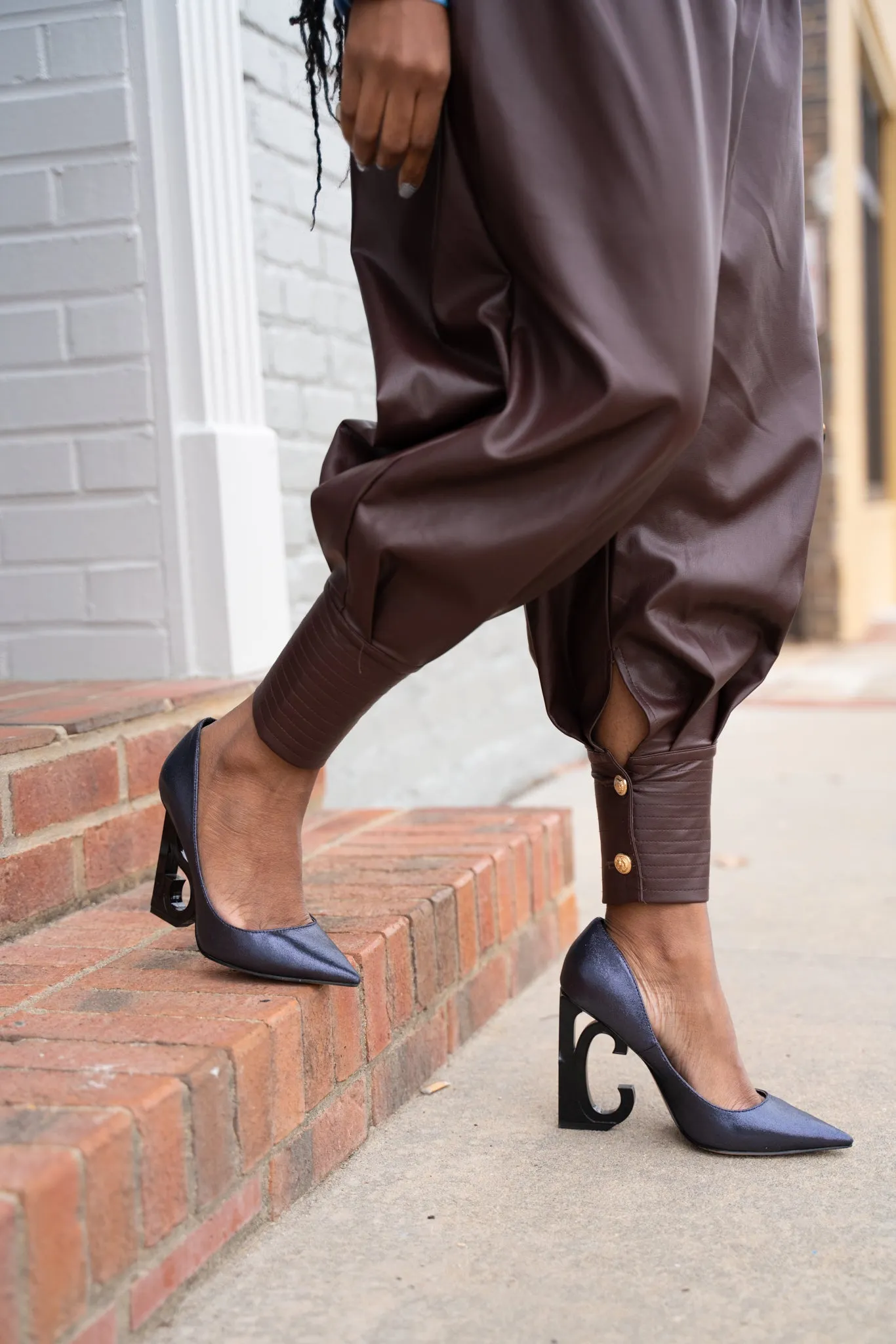 Vegan Leather Harem pants (burgundy)