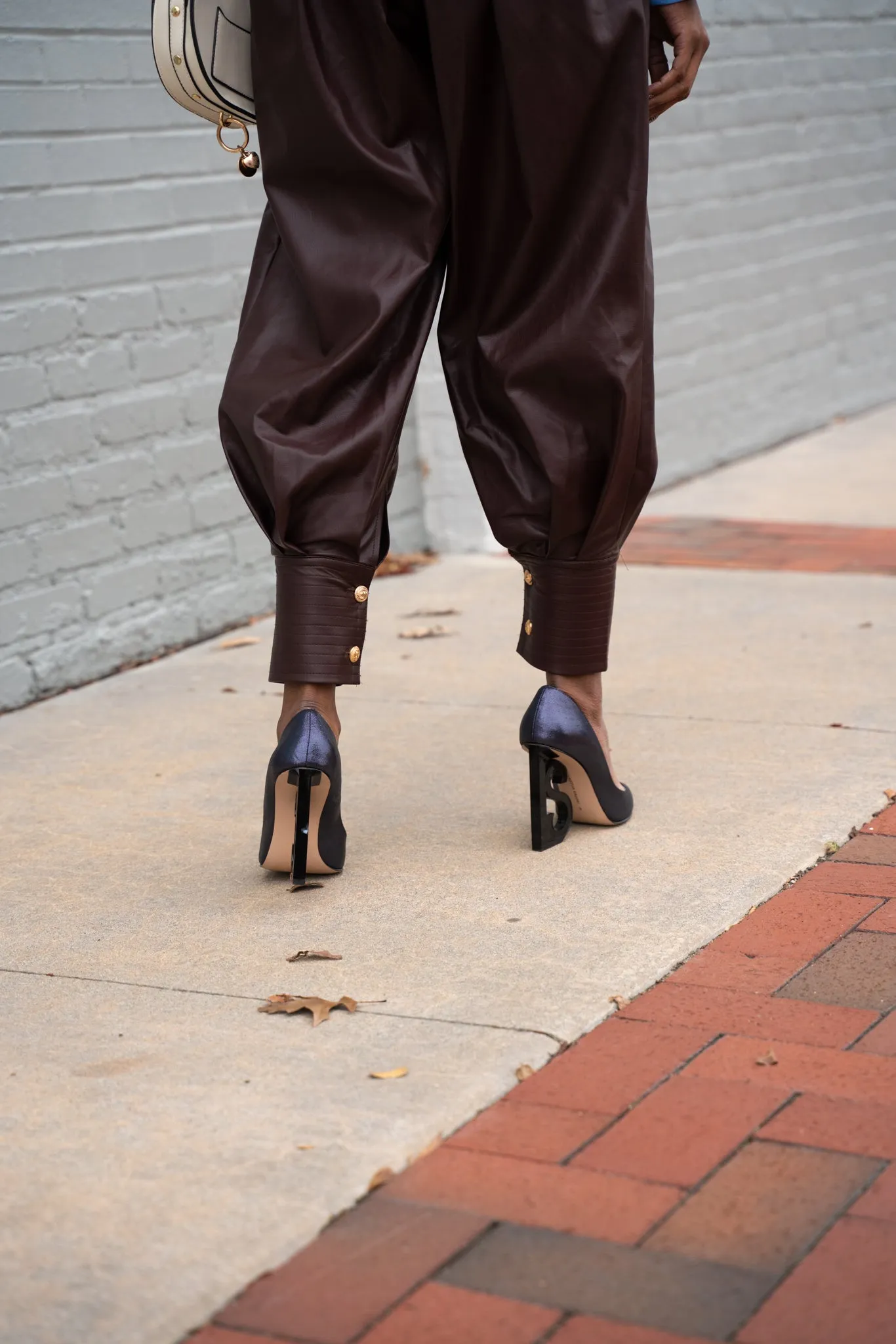 Vegan Leather Harem pants (burgundy)