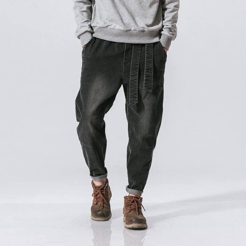 WLS Oleno Harem Denim Pants Black