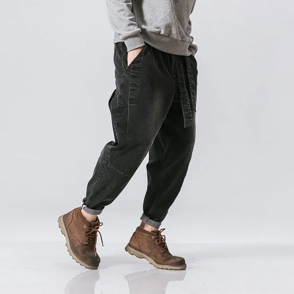 WLS Oleno Harem Denim Pants Black
